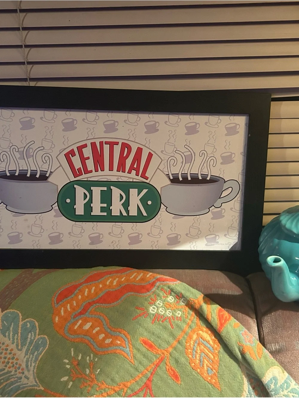 Café Wall Art - Green and Red Framed Sign